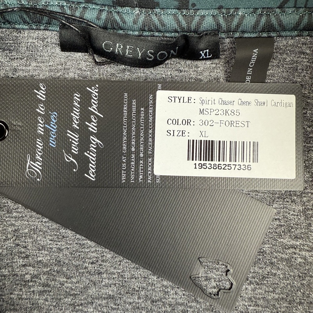 Greyson Golf XL Spirit Chaser Chene Shawl Collar Cardigan Sweate Performance NWT - Picture 6 of 7